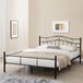 [en.casa]® Lit avec cadre en métal - Florenz - 200x180cm - Noir