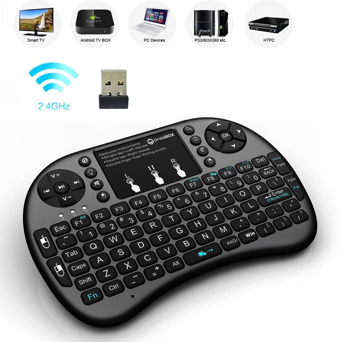 Rii i8 Mini Wireless Keyboard - Draadloos toetsenbord - Type