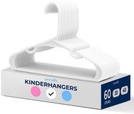 SereneLife Kinderhangers – 60-delige Set Kunststof Hangers voor Baby-, Peuter- & Newborn- Antislip & Ruimtebesparend - Wit