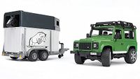 Bruder 02592 - Land Rover Defender met paardentrailer, 1 paard