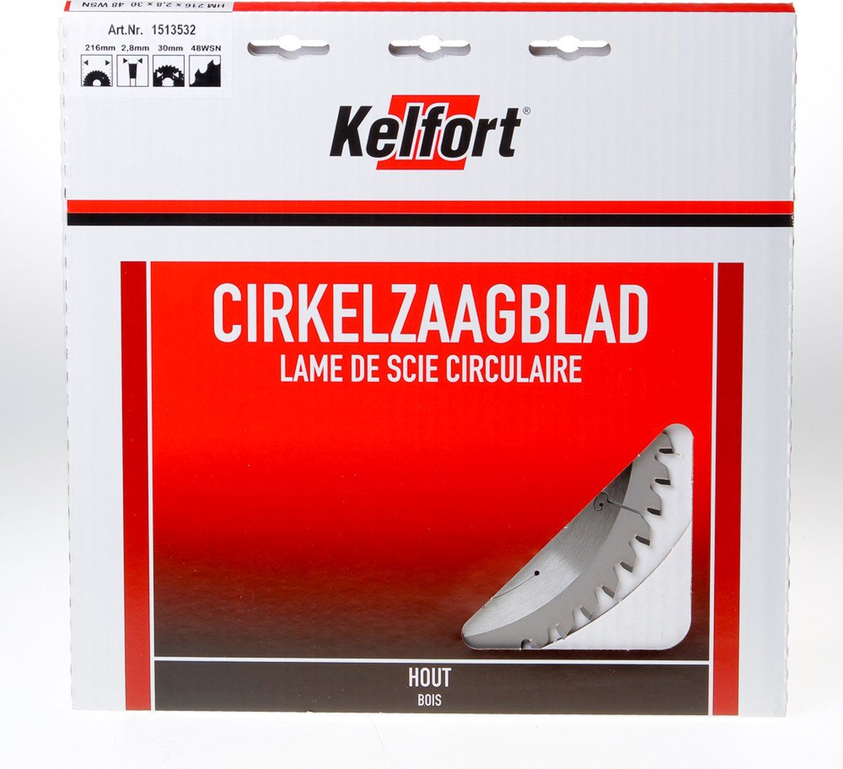 Kelfort Kelford zaagblad HM 216x30 48-tands - voor aluminium en plaatmateriaal geschikt voor Trespa