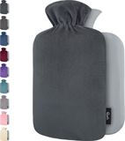 Warmwaterkruik Qomfor Warmwaterkruik met Fleece Hoes - Donkergrijs
