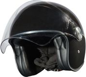 Peroz Viagi Zwart Metallic Jethelm - Helm