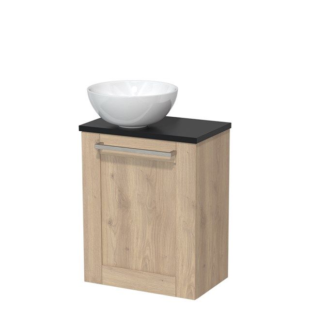 Maxaro Modulo Toiletmeubel 41 cm Lichtbruin Eiken - Mat Zwart