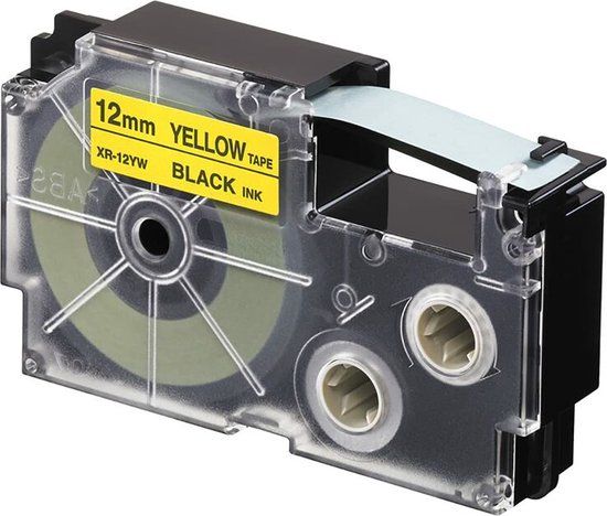 Casio XR-12YW labelprinter-tape - 12 mm - 8 m - Geel