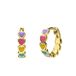 Lucardi Kinder Zilveren goldplated oorring gekleurde emaille hartjes