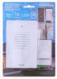 Grundig Sonnette sans fil - blanc - 16 mélodies - portée de 30 mètres