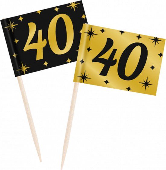 PD-Party Classy party cocktail picks - 40 - 50 pieces - Black & Gold
