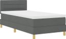 vidaXL LED Boxspringbed met Kussen Donkergrijs 80 x 200 cm Stof