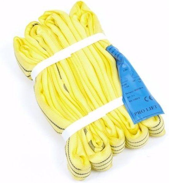 Huismerk Bol Rondstrop / hijsband 3 ton 2 meter geel