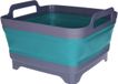 2x Gris/bleu lavabo pliable avec bouchon 30,5 x 30 cm