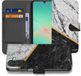 B2Ctelecom Samsung Galaxy A17 Bookcase Marmer Wit Zwart Gouden Lijn