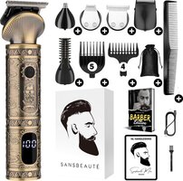 Sansbeauté 6-in-1 Baardtrimmer Mannen - Trimmer voor Baard en Lichaam - Gold Edition