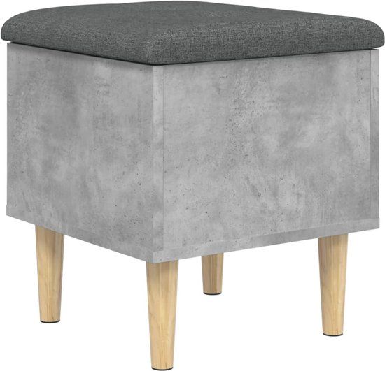 vidaXL Opbergbankje 42x42x46 cm bewerkt hout betongrijs