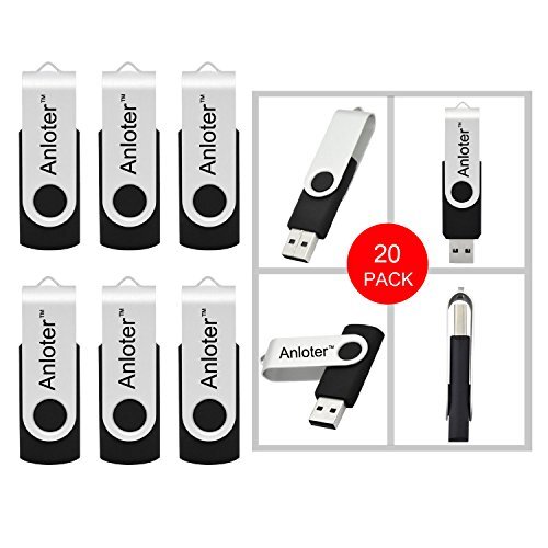 AnloterTM 20 Pack Mooi Draaibaar Ontwerp USB Flash Drive Memory Stick Vouwen Opslag Duim Stick Pen