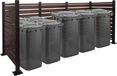 Aluminium afvalcontaineromheining HWC-K57, afvalcontainerombouw, houtlook, uitbreidbaar, 130x300x110 cm bruin