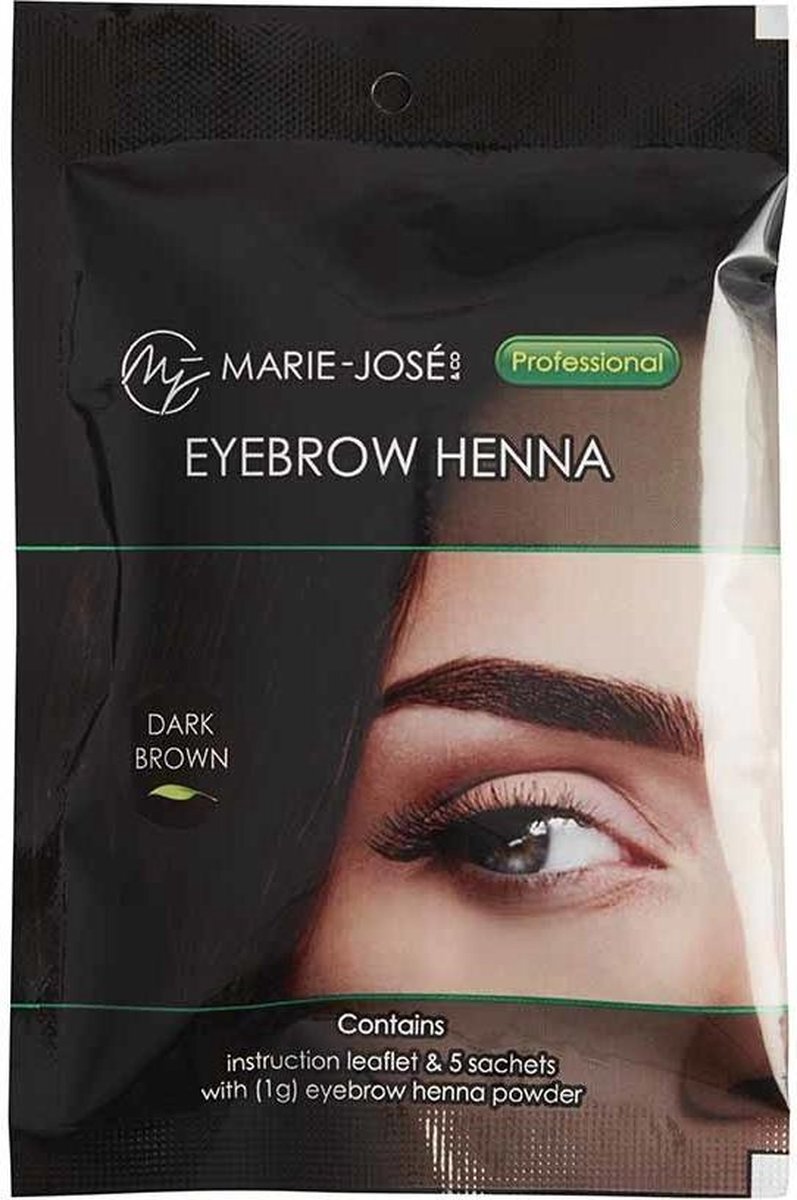 Marie-José & Co Henna Wenkbrauwverf Donkerbruin | Henna Brows |Geschikt voor minstens 25 toepassingen