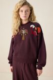 Sissy-Boy Donkerbruine sweater met pailletten