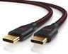 Primewire USB-C-kabel 3.1 Gen 2 voor smartphone en tablet, Type C-kabel, oplaadkabel met 100W Power Delivery, datakabel met 10 Gbit/s, bidirectioneel, nylon omhulsel, zwart-rood, 0,5 meter