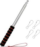 Bol Mâts de drapeau télescopiques portables avec clips - mât de drapeau portable - acier inoxydable extensible léger - poignée antidérapante - professeur salle de classe - drapeau de bannière guide - mât de drapeau extensible de 25 mètres