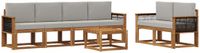 vidaXL - Bank loungeset - 6 zitplekken - Naturel en lichtgrijs - Acacia hout