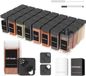 Famanu Pots à herbes - Carré - Set avec couvercle - 32 pièces - 120 ml par pièce - Noir