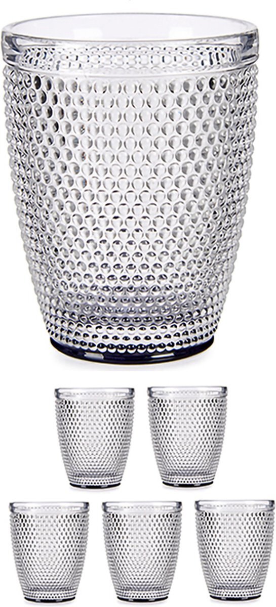 Vivalto Set van 6x stuks luxe kristal-look transparante drinkglazen/waterglaze 300 ml