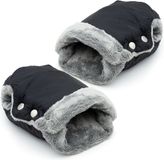 Intirilife Handwarmer met fleece voor buggy en kinderwagen in zwart