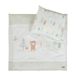 roba Woodland Buddies katoenen beddengoedset, dekbedovertrek 80 x 80 cm en kussensloop 35 x 40 cm, babybeddengoed in pastelgroen met beer, konijn, bij en bos
