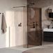 Brauer Oblivion - Inloopdouche - Brons Glas - 120 x 200 cm - met Zijwand 30 cm - incl. Glascoating - Mat Zwart