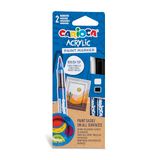 CARIOCA Acrylmarkers, blisterverpakking met permanente markers, penseelpunt, geschikt voor alle oppervlakken en hoge dekking, op waterbasis, zwart en wit
