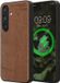 kwmobile Echt Houten Beschermhoes voor Samsung Galaxy S25 – Hout & TPU Cover – donkerbruin hout