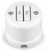 Bouton aveugle double rétro en porcelaine blanc
