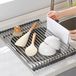 Omgoods - Égouttoir à vaisselle en acier inoxydable, à poser sur l'évier, pliable et efficace