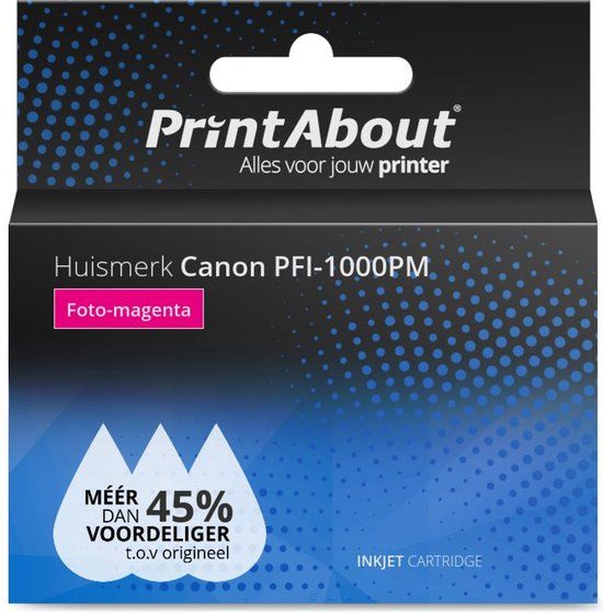 PrintAbout Huismerk PFI-1000PM Foto-magenta Inktcartridge voor Canon imagePROGRAF PRO-1000 - 87ml