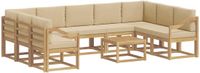 vidaXL Hoek loungeset 9 zitplekken Polyester Wit en Beige