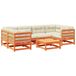 Maison Exclusive - Ensemble de jardin, 7 pièces, avec coussins, de couleur marron foncé, en bois de pin