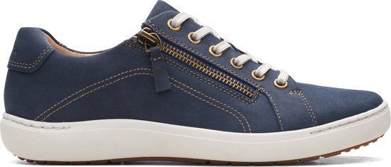 Clarks Shoes Clarks Dames Nalle Lace Lage Sneakers - Navy Nubuck - Maat 37.5