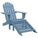 VidaXL Tuinstoel Adirondack met voetenbank massief vurenhout blauw