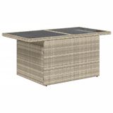 vidaXL 10-delige Loungeset met kussens, polyrattan, lichtgrijs