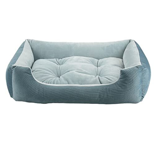 ZPSHCSDIAN Huisdierbed Rechthoek Wasbaar Slaapbed Orthopedisch Huisdier Slaapbank Zachte Kalmerende Kattenbedden voor Indoor Katten Machine Wasbare Slaapbank Onderkant, Haze Blauw, 50CM