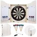 Merkloos Dartset Dartkabinet - Compleet met wedstrijddartbord - 40 x 60 x 15 cm - Zwart