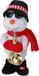 Tender toys Sneeuwpop pop - met saxofoon - dansend met muziek - 35 cm- kerstfiguur