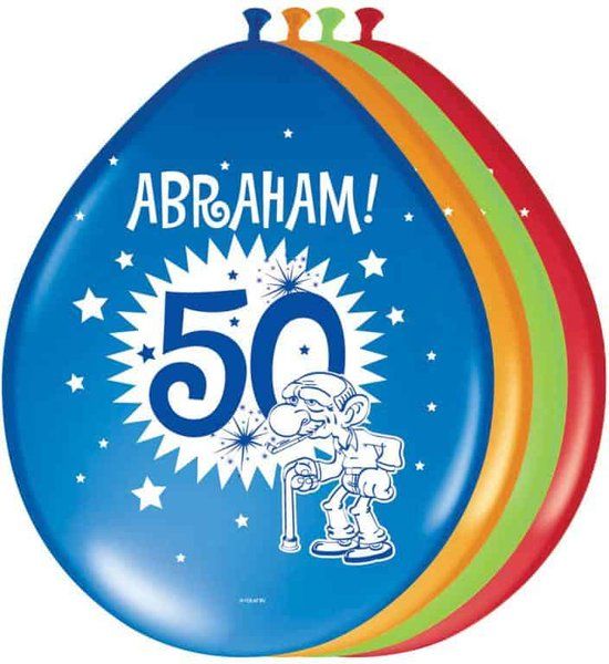 Folat - Ballonnen Abraham 50 - 8 stuks