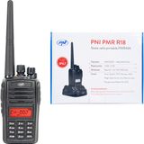 PNI PMR R18 Walkie Talkie - PMR 446 - IP67 Stof/Waterdicht - Robuust - 2000m Bereik - 16 Kanalen - Zwart