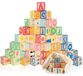 ABC blocs en bois - 36 pièces - Lettres et chiffres - Montessori - Dès 2 ans