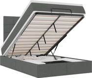 vidaXL Ottoman bed met matras en LED's 120x200cm stof donkergrijs
