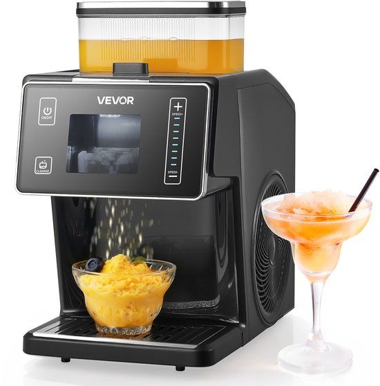 VEVOR Sneeuwvlok-ijsmachine, 20kg/dag Ijsschaafmachine, Ijsschaafmachine met Roestvrijstalen Mes, Elektrische Bingsu-machine met 0,8 L Tank, Snelle Koeling In 90 Seconden, voor Thuis en Kleine Evenementen