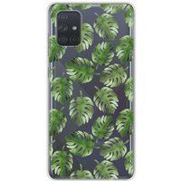 Samsung Galaxy M31s Feuilles de monstera bedrukt siliconen hoesje