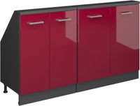 Vicco Rion Meuble pour mur incliné – Set de 2 Rouge brillant/anthracite